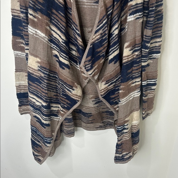 LUCKY BRAND Aztec Western Boho Tribal Open Front Brown Blue Cardigan Size Large - Picture 15 of 16